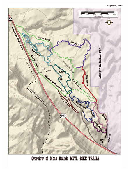 Map of Moab Brand Trails